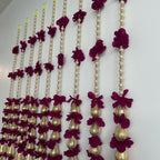 5 Triangle Gota Beads with Flowers