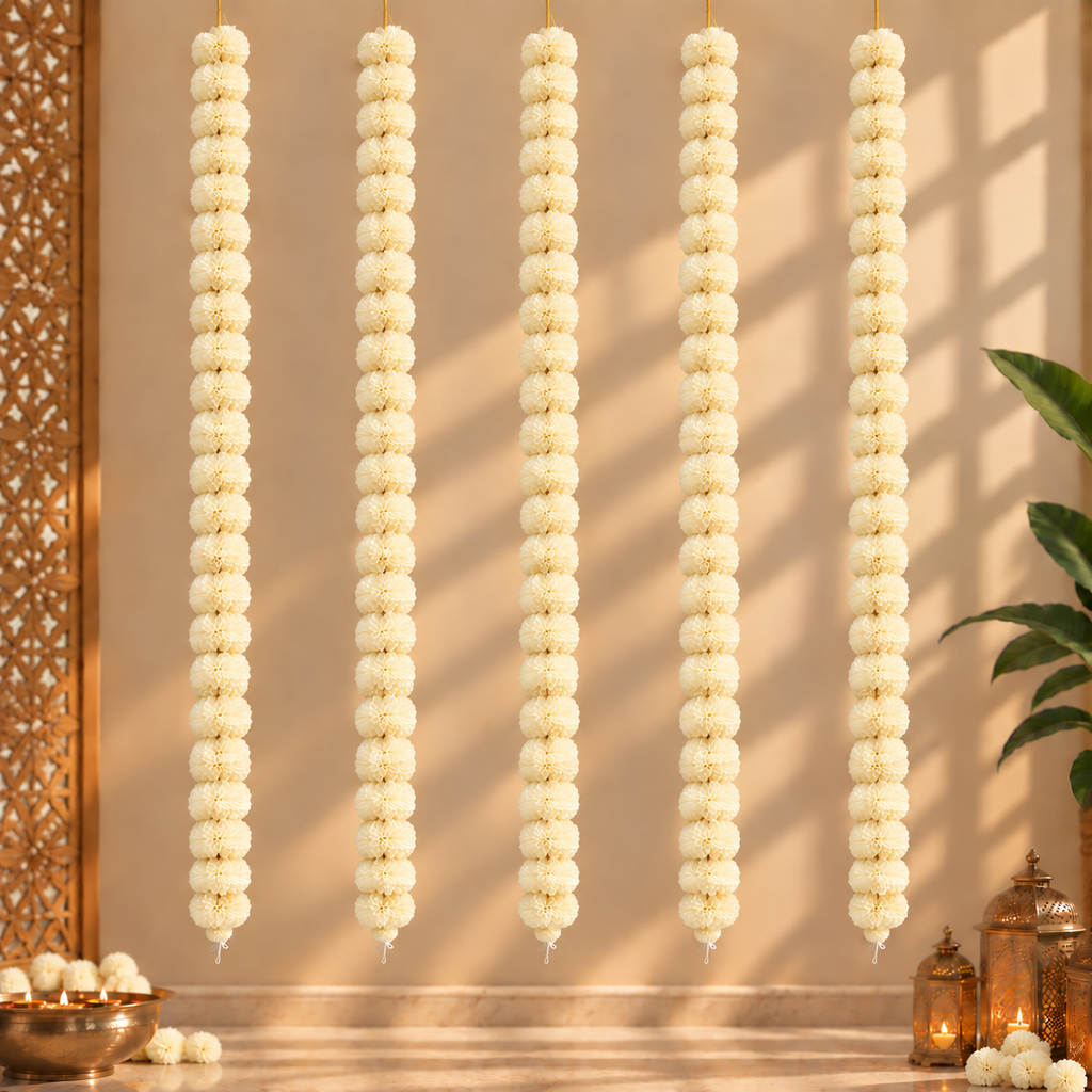 Marigold Flower Strings (Ivory)