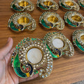 Peacock Mirror Diya (1pc)
