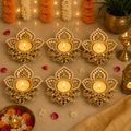Diya miroir floral (1 pc)