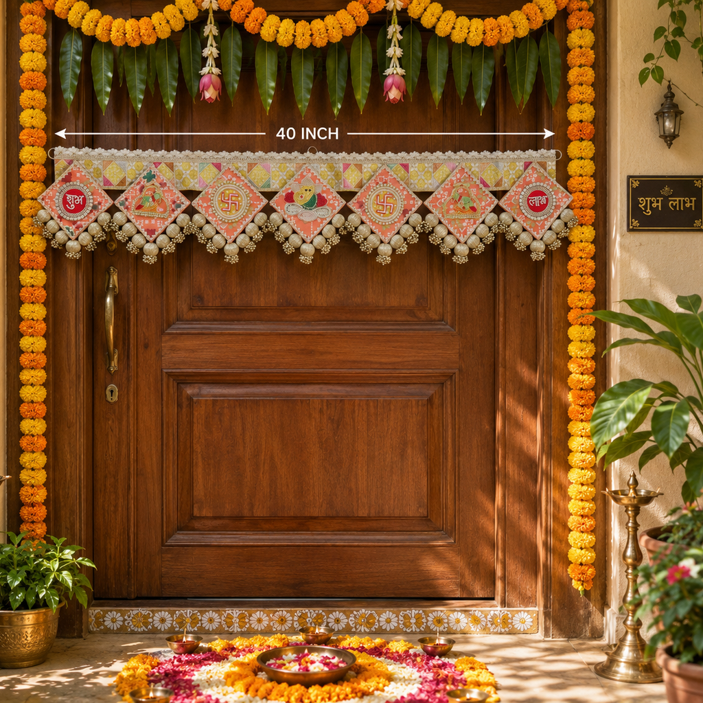 Toran Ganesh orange Swastika 40 po