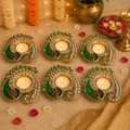 Diya miroir paon (1 pc)