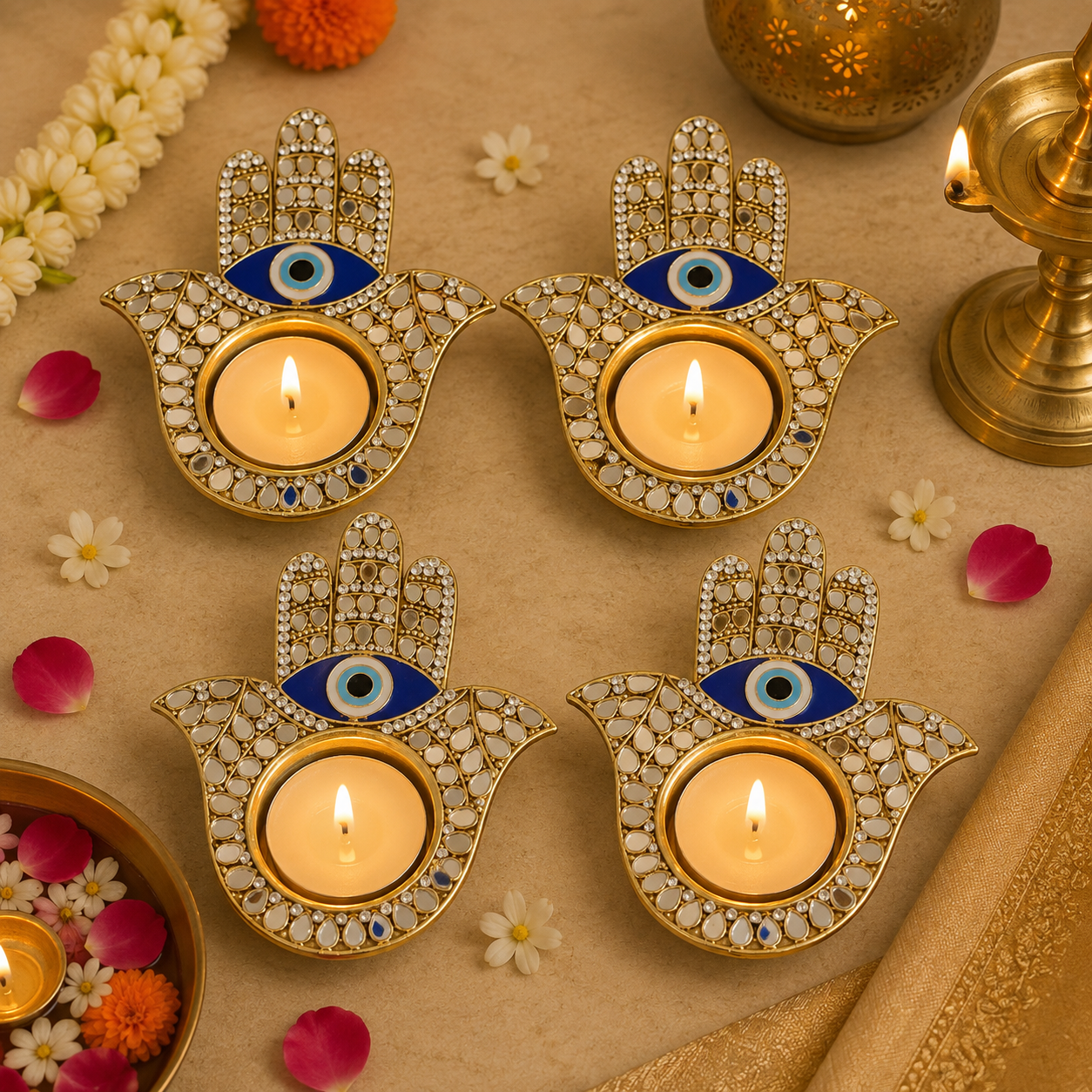 Hamsa Mirror Diya (1pc)