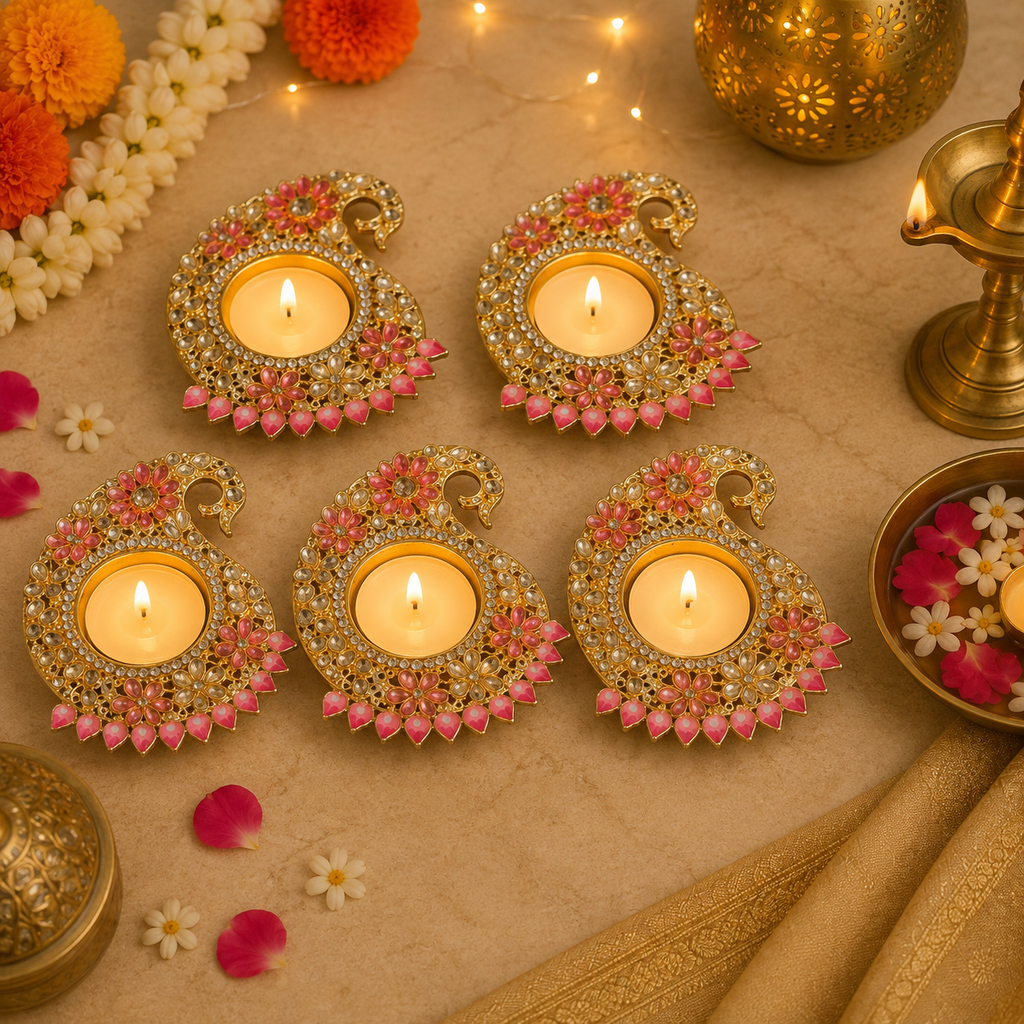 Diya Kundan Rose (1 pièce)