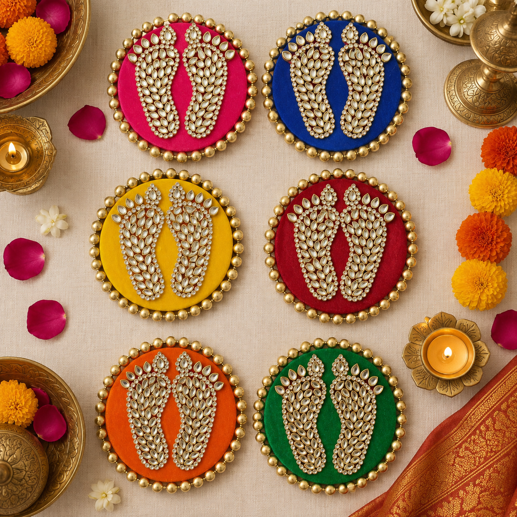 Kundan Laxmi Charan Mat - Orange