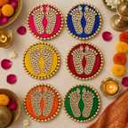 Kundan Laxmi Charan Mat - Orange