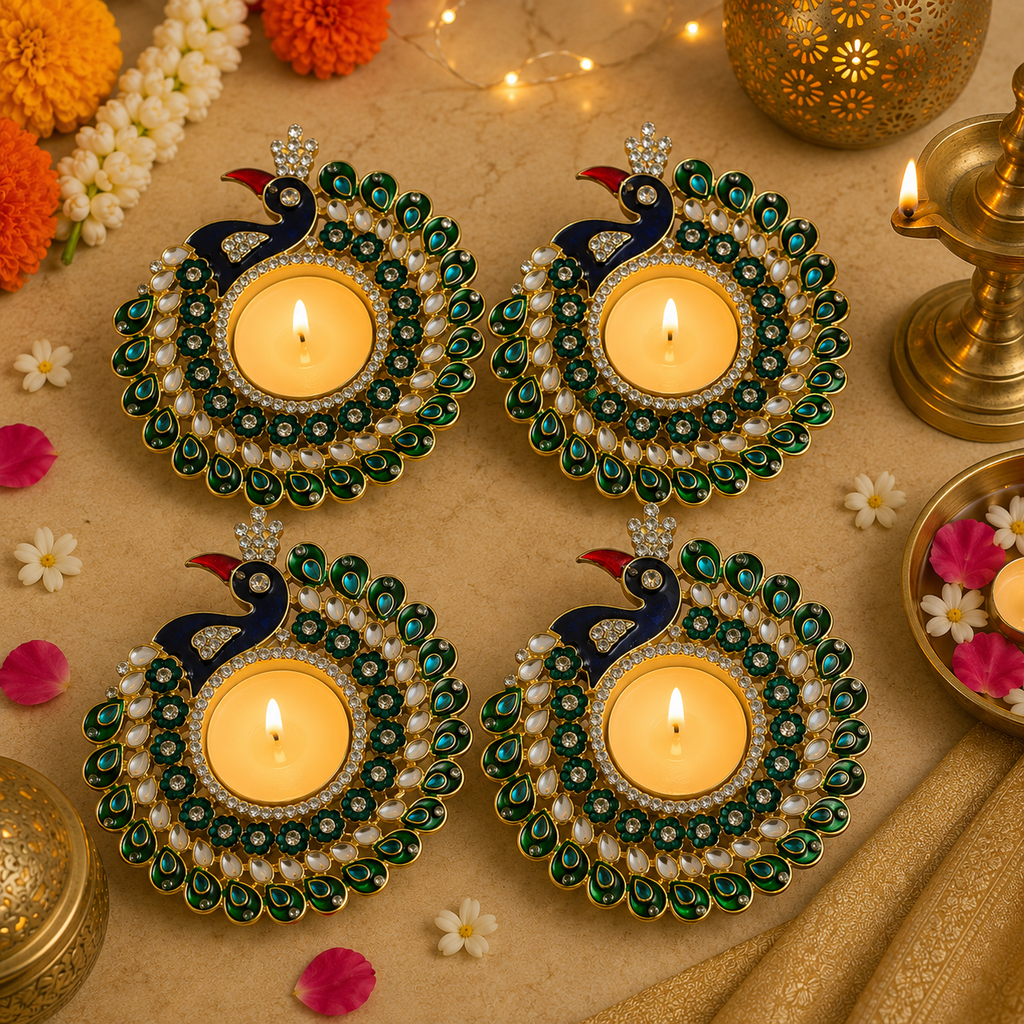 Diya paon festif (1 pièce)