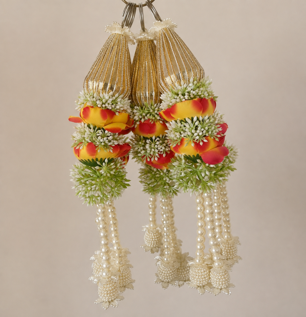 Guirlande de 30 cm de perles triangulaires Pivoine - Coucher de soleil