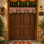 40in Ganesh Pink Toran with Shubh Labh