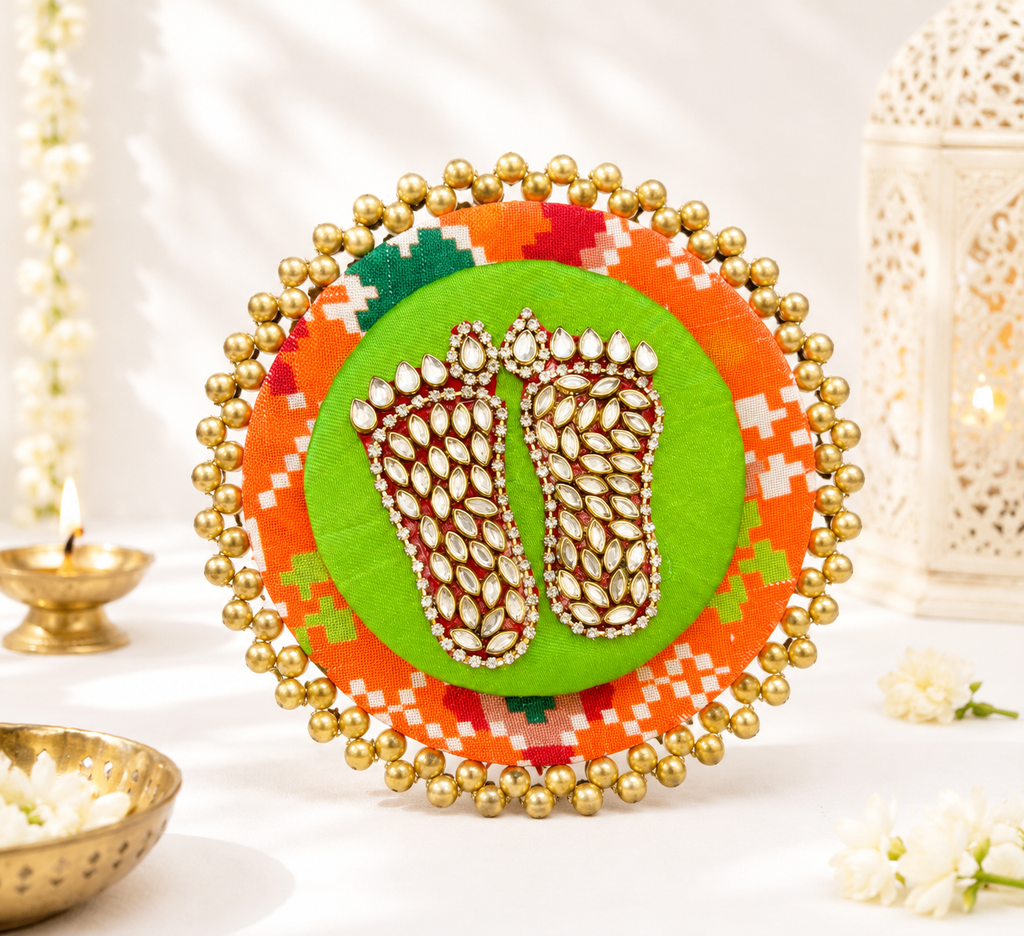 Tapis Dual Layer Kundan Laxmi Charan - Menthe