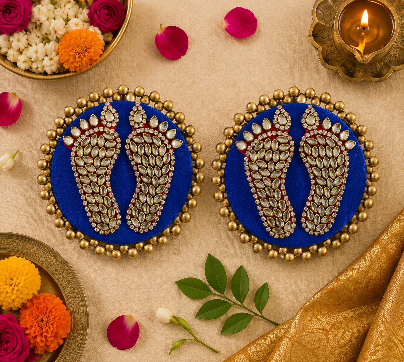 Kundan Laxmi Charan Tapis - Bleu