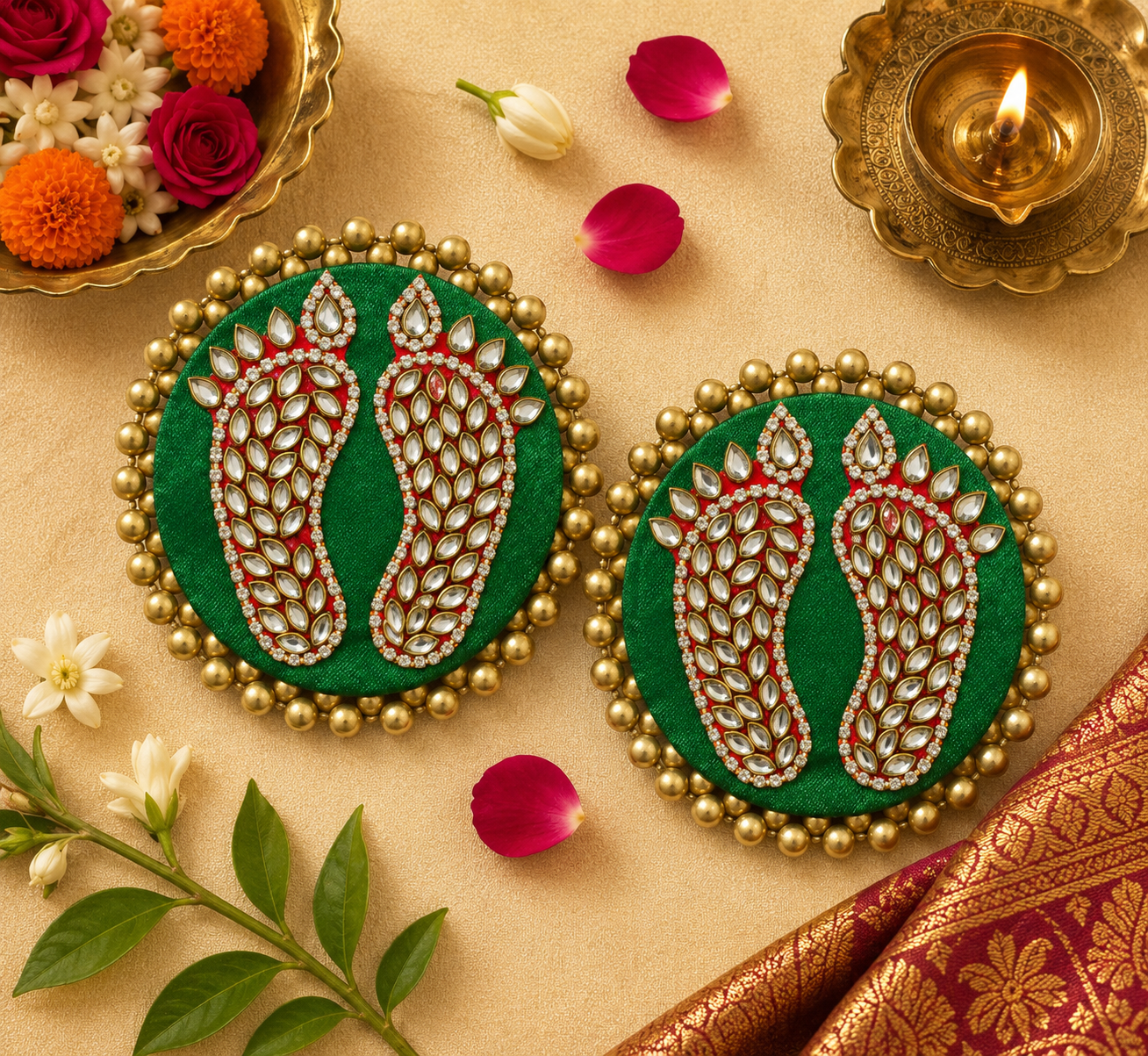 Kundan Laxmi Charan Tapis - Vert