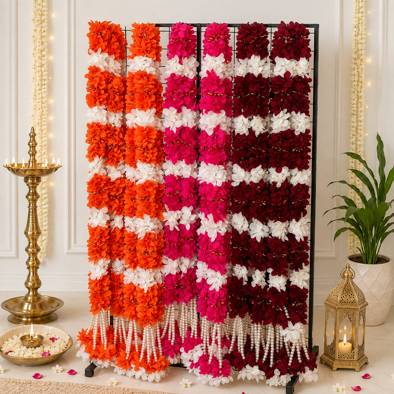 3ft blanc+couleur avec suspension en perle - Bordeaux