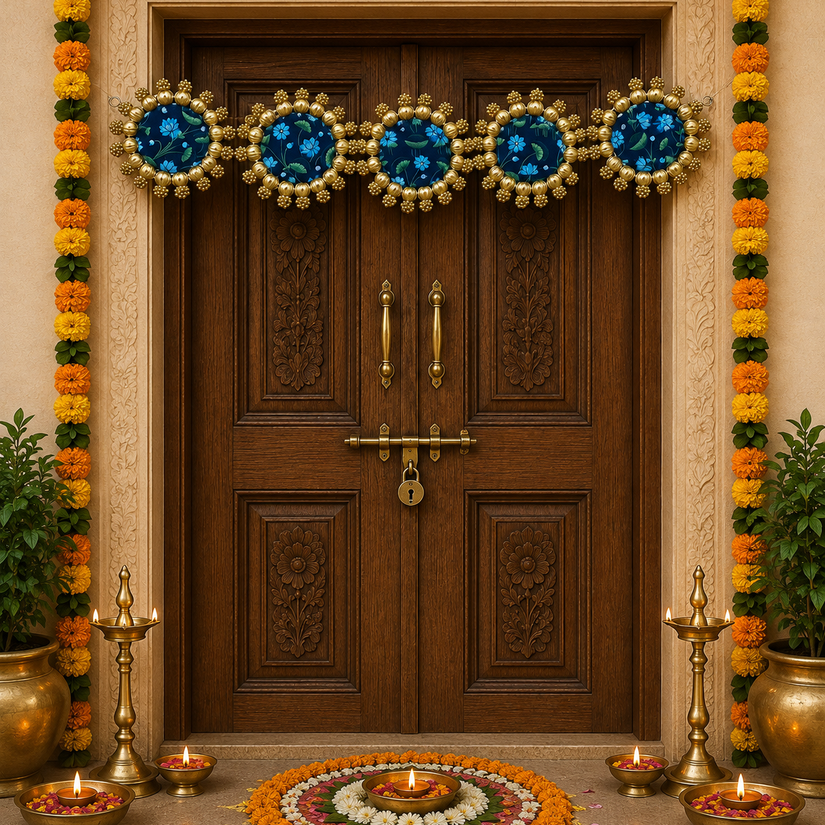 Toran réversible rond Fleur de Lotus