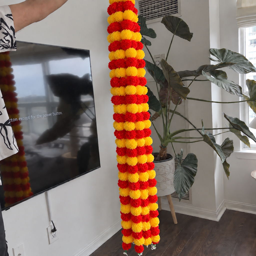 Marigold Flower Strings (Yellow + Red)